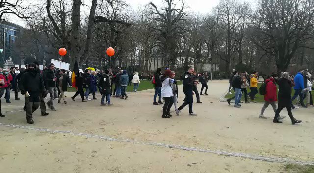 Thousands of people have arrived at Parc du Cinquantenaire
